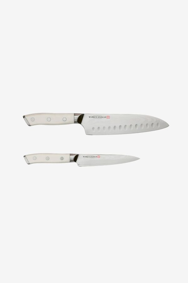 Markus Aujalay - Japansk Knivsæt Damaskus 2 dele - S⌀lvfarvet - K⌀kkenknive & tilbeh⌀r - - Homeroom